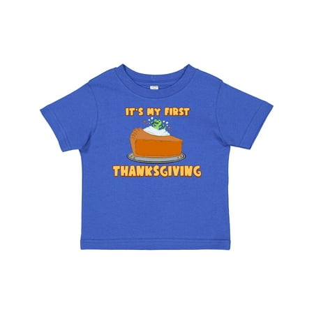 

Inktastic It s My 1st Thanksgiving Dinosaur in Pumpkin Pie Gift Baby Boy or Baby Girl T-Shirt