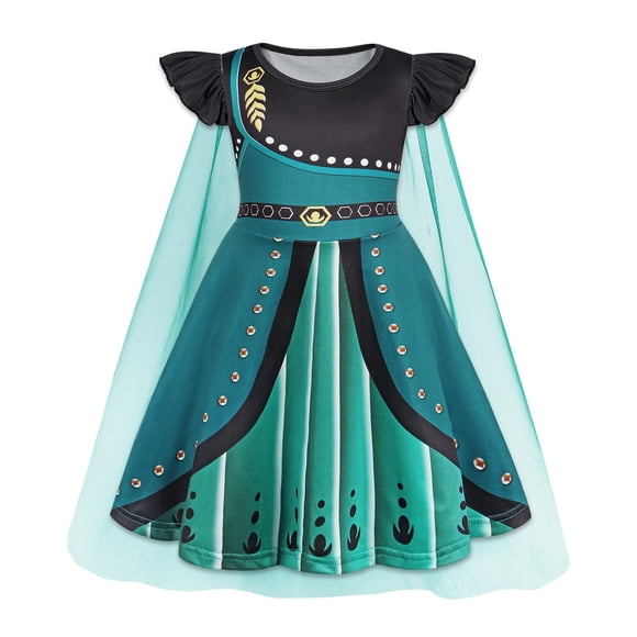 Vestido de princesa reina de las nieves WonderBabe con capa, tallas 7-8