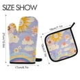 thumbnail image 2 of Yayeee Oven Mitts and Pot Holder Set of 2 Heat Resistant Kitchen Gloves Baking Hot Pad, Purple Clouds, 2 of 5
