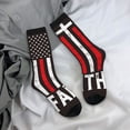 thumbnail image 4 of JUNZAN USA Flag Cross Mens Funny Socks for Men Women Colorful Fun Novelty Crew Patterned Socks, 4 of 6