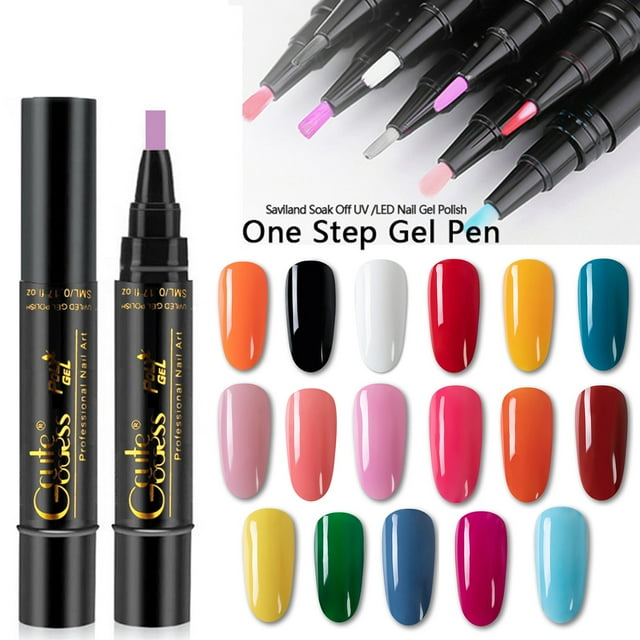 5ml Nail Polish Pen High Pigmented Vibrant Color Fast Dry Stunning Visual Effect Excellent Saturation Decorative Film Formers One-Step Nail Art Gel Polish Pen Nail Varnish for Nail Salon