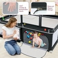 thumbnail image 6 of Gymax Baby Playpen Extra-Large Safety Baby Fence w/ Ocean Balls & Rings Black, 6 of 9