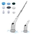 thumbnail image 2 of Brosse Électrique Rotative, Brosse de Nettoyage de Douche Sans Fil Étanche avec 8 Têtes de Brosse Remplaçables, Brosse à Récurer 3 Vitesses Bras Extensible Réglable pour Salle de Bain Sol Douche, 2 of 8