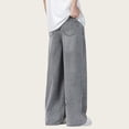 thumbnail image 4 of UACY Boys Baggy Jeans Teen Y2K Straight Wide Leg Denim Pants Vintage Casual High Waisted Loose Trousers (Grey, 14-15 Years), 4 of 4