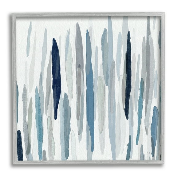 Stupell Industries Abstract Thick Brush Blue Grey Paint Drip ,24 x 24, Design by Sn Jill