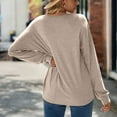 thumbnail image 6 of Diufon Long Sleeve Tops for Women Lace Patchwork V Neck Blouses Fall Casual Solid Color Tunics, 6 of 7