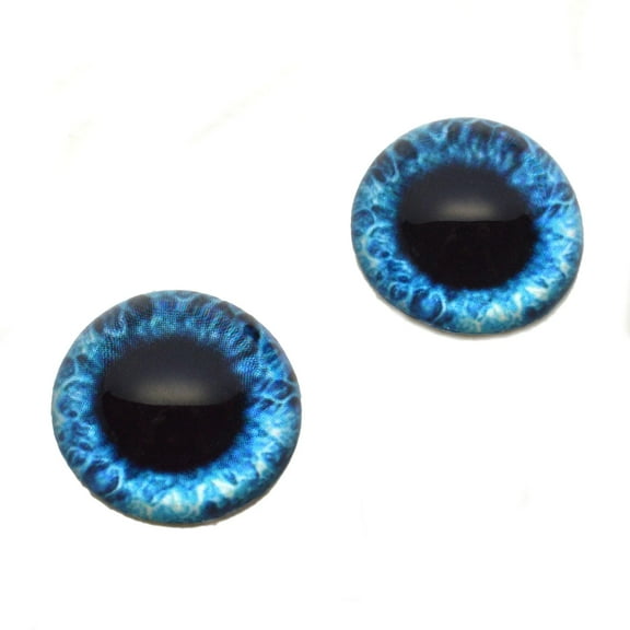 High Domed Bright Blue Human Glass Eyes