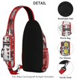 thumbnail image 3 of Sling Backpack,Red Christmas Pattern Crossbody Bag with Water Bottle Holder,Waterproof Sling Bag for Men/Women with Chest Phone Holder for Hiking,Travel, 3 of 6