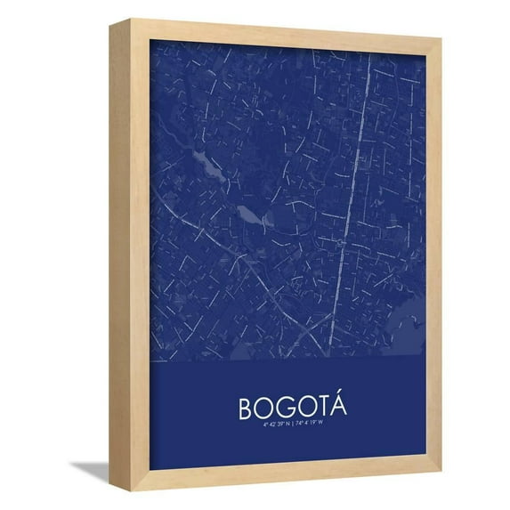 Bogota, Colombia Blue Map, Framed Art Print Wall Art Sold by Art.Com