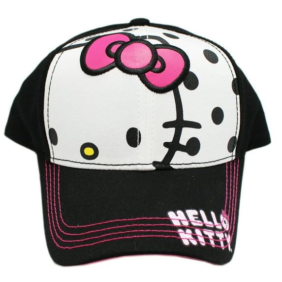 Hello Kitty Black White and Pink Colored Snapback Cap