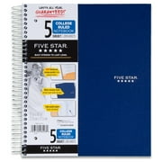 Five Star Wirebound Notebook, 5-Subject, 200-Count, College Rule, Pink (72073)