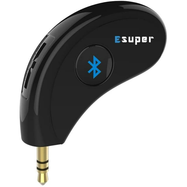 Bluetooth Receiver/Hands-Free Car Kit, Esuper Portable 3.5mm Bluetooth Aux Adapter Wireless Music Streaming for Home, Car Audio System, Headphone, Speaker(Bluetooth 4.2,A2DP,40feet Bluetooth Range)