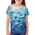 thumbnail image 1 of Chandail Filles Col Rond Garçons Manches Courtes T-Shirts Garçons T-Shirt Garçons Shorts de Golf 9-10 Ans, 1 of 4