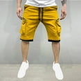 thumbnail image 1 of pstuiky Pantalones cortos de entrenamiento para hombre, Pantalones cortos de trabajo rectos y holgados con múltiples bolsillos de moda de verano para hombre Pantalones cortos deportivos para hombre, 1 of 6