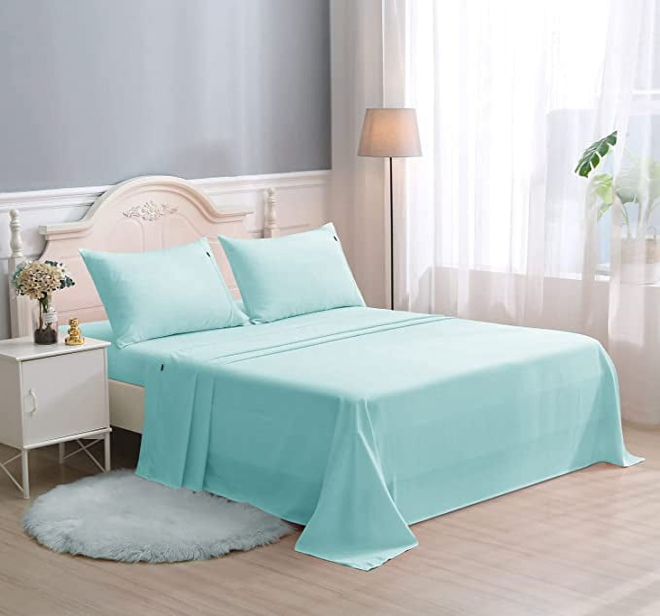 Marquess Bamboo Microfiber Sheet Set, Lightweight Comfortable Sheets, 4 Piece Deep Pocket Bedding Set (King)