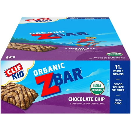 - CLIF Kid® Organic ZBar™ Chocolate Chip Baked Whole Grain Energy Snack 18-1.27 oz. Bars