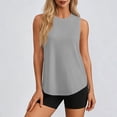 thumbnail image 4 of POUNOO Womens Tank Tops Loose Fit Crew Neck Sleeveless Curved Hem Casual Tops Minimalist Everyday Wear Tees Gift, 4 of 8