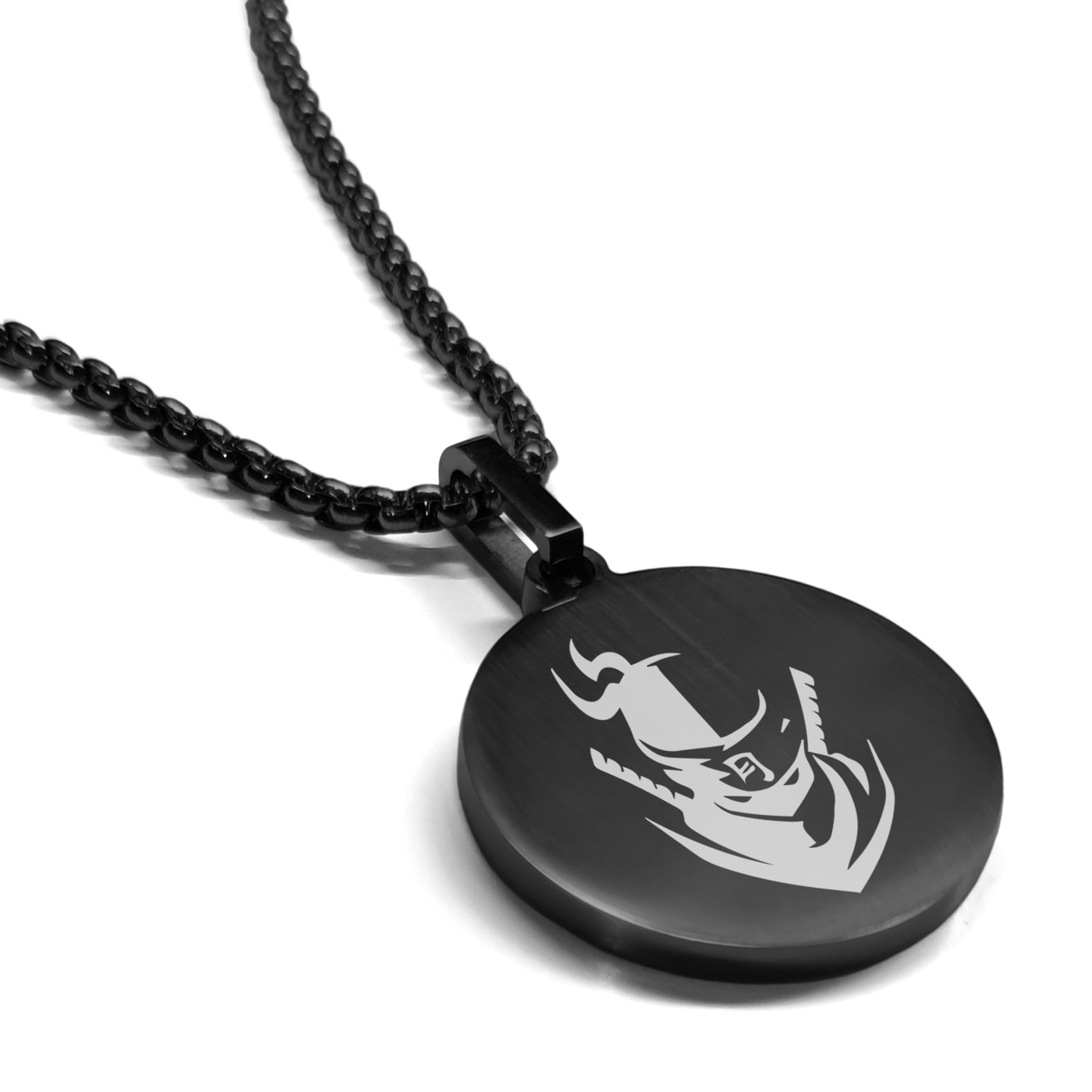 Stainless Steel Ninja Warrior Champion Round Medallion Necklace - Walmart.com