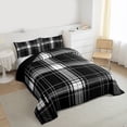 thumbnail image 3 of Castle Fairy Kids Geometric Grid Twin Comforter Sets,Mid Century Stripes Plaid Bedding Set, 3 of 8