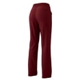 thumbnail image 7 of Women's Soft Fabric Yoga Pants with Pockets, Elastic Waist High Stretch Casual Fit, Solid Color Pants for Women, Workout Lounge Sports, Athletic Trousers | VerBelle,Wine L, 7 of 7