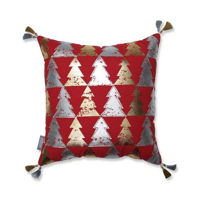 Pillow Perfect 624532 18 in. Tree Farm Throw Pillow - Red