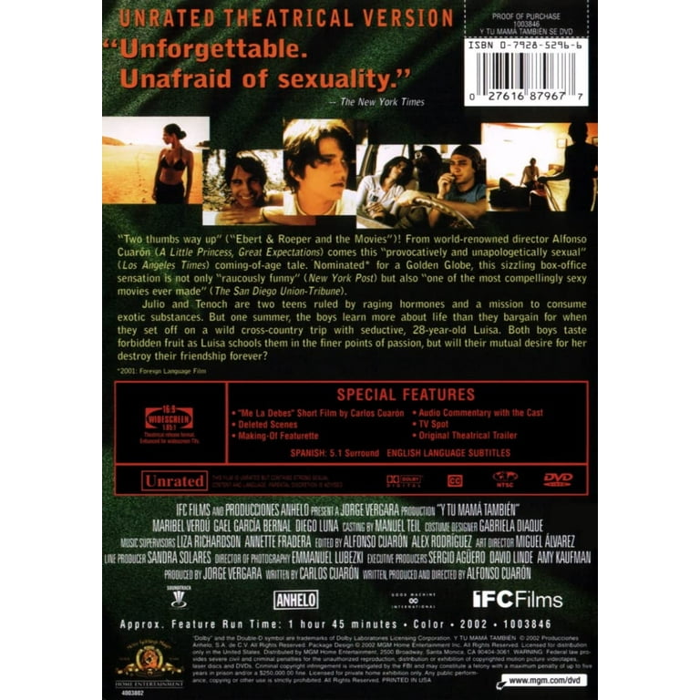 Y Tu Mama Tambien [DVD] - Walmart.com
