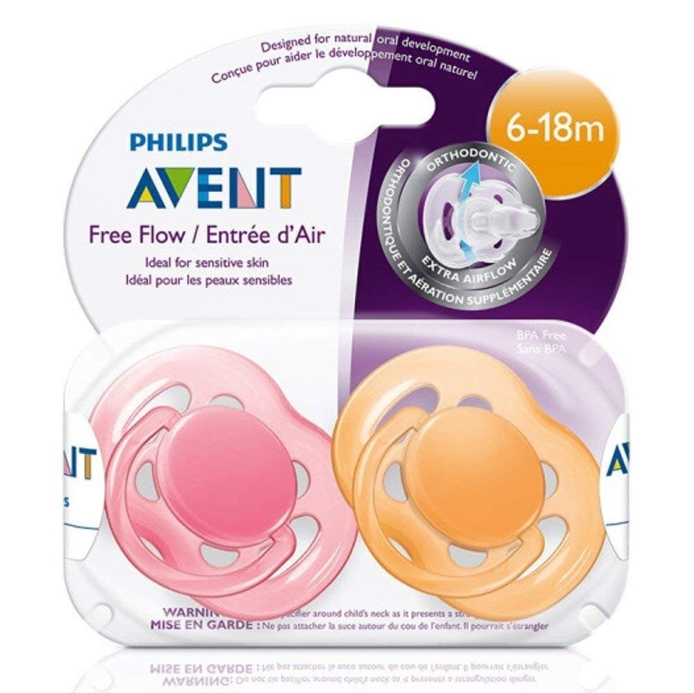 Baby Soother Dummy Nipple 0-6m 6-18m Pacifier Philips Avent Free Flow 