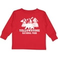 thumbnail image 3 of Inktastic Yellowstone National Park with Bear Mountains and Trees Boys or Girls Long Sleeve Toddler T-Shirt, 3 of 5