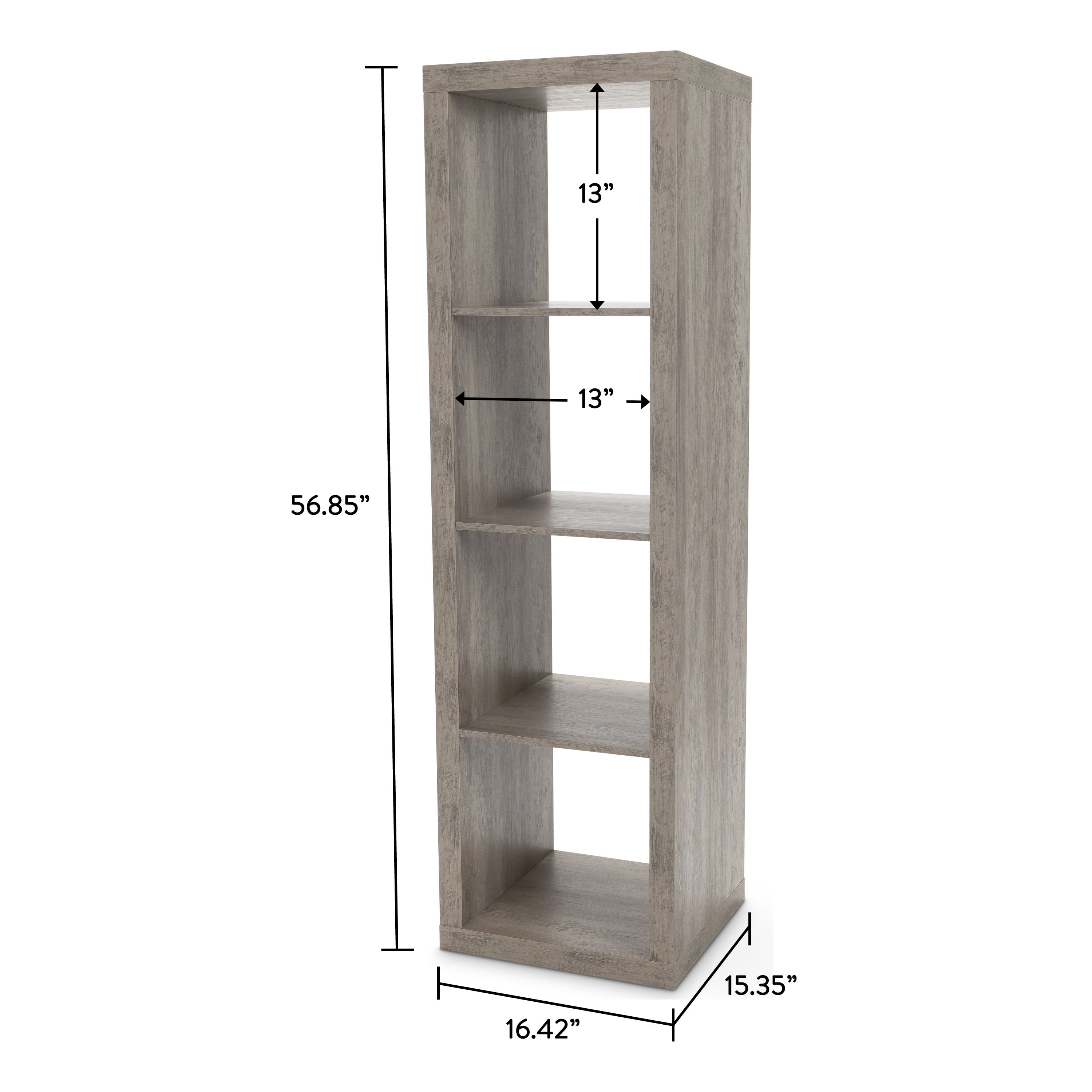 Better Homes & Gardens 4 Cube Vertical Storage Organizer, Rustic Gray