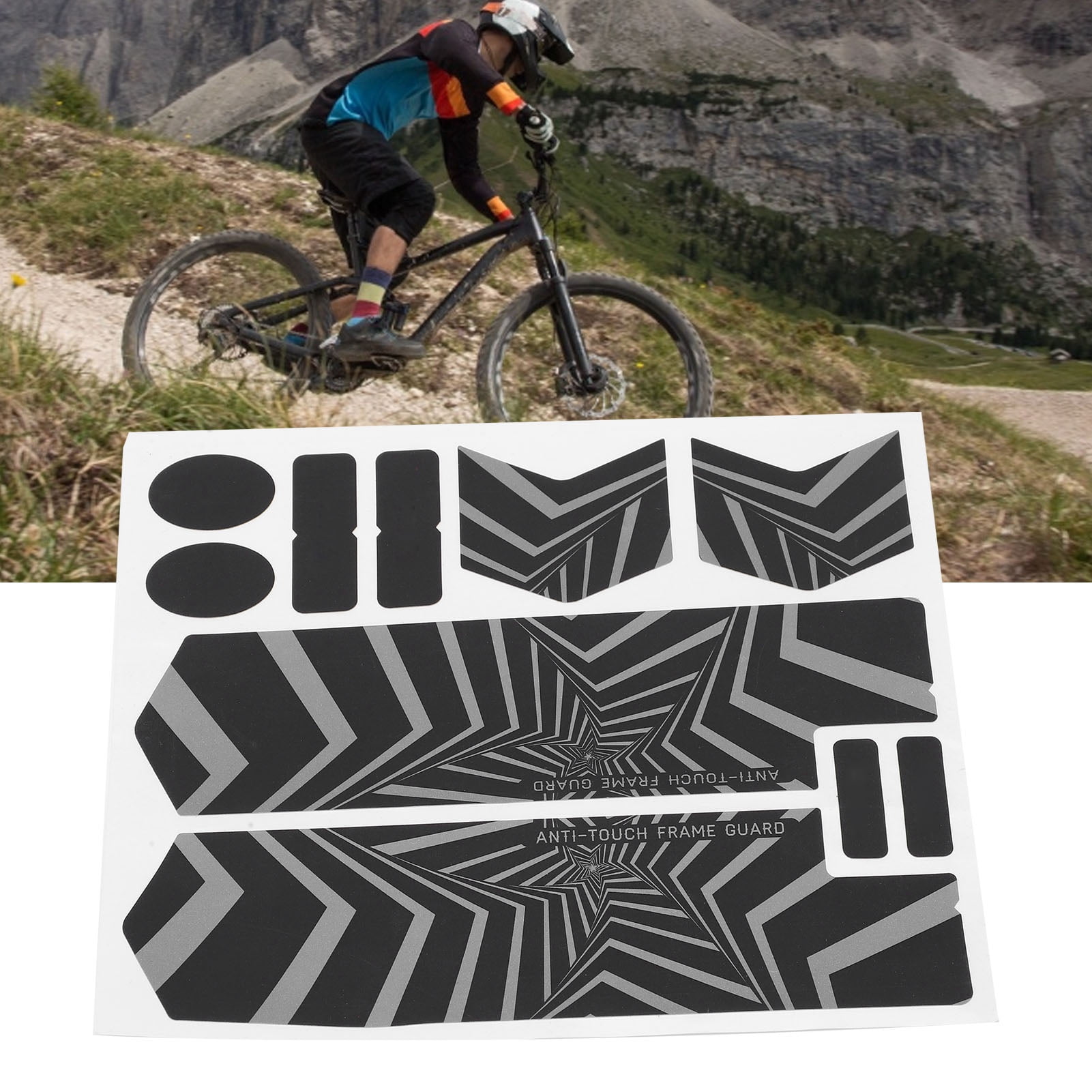 Mountain Bike Stickers Reusable Five star Decorative Bike Frame Protection Tape High Impact Resistance Reflective for Mtb Frame Protection for Mountain Bike Walmart
