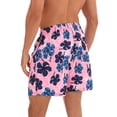 thumbnail image 5 of Capreze Mens Beach Pants Drawstring Swimsuit Pocket Boardshorts Breathable Beachwear High Waist Swimwear Pink Flower XXL, 5 of 8