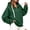 Green, variant on Women's Quarter Zip Oversized Hoodie Side Split Workout Thermal Pullover Loose Fit College Sweatshirt with Drawstring Hood