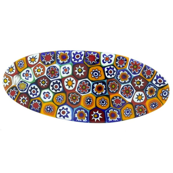 GlassOfVenice Murano Glass Millefiori Oval Hair Clip - Multicolor