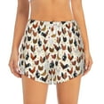 thumbnail image 2 of Goofa Roosters and Chickens Printed Women 2 in 1 Running Shorts,Quick Dry Athletic Workout Shorts,High Waisted Athletic Shorts with Liner Pockets-Large, 2 of 9