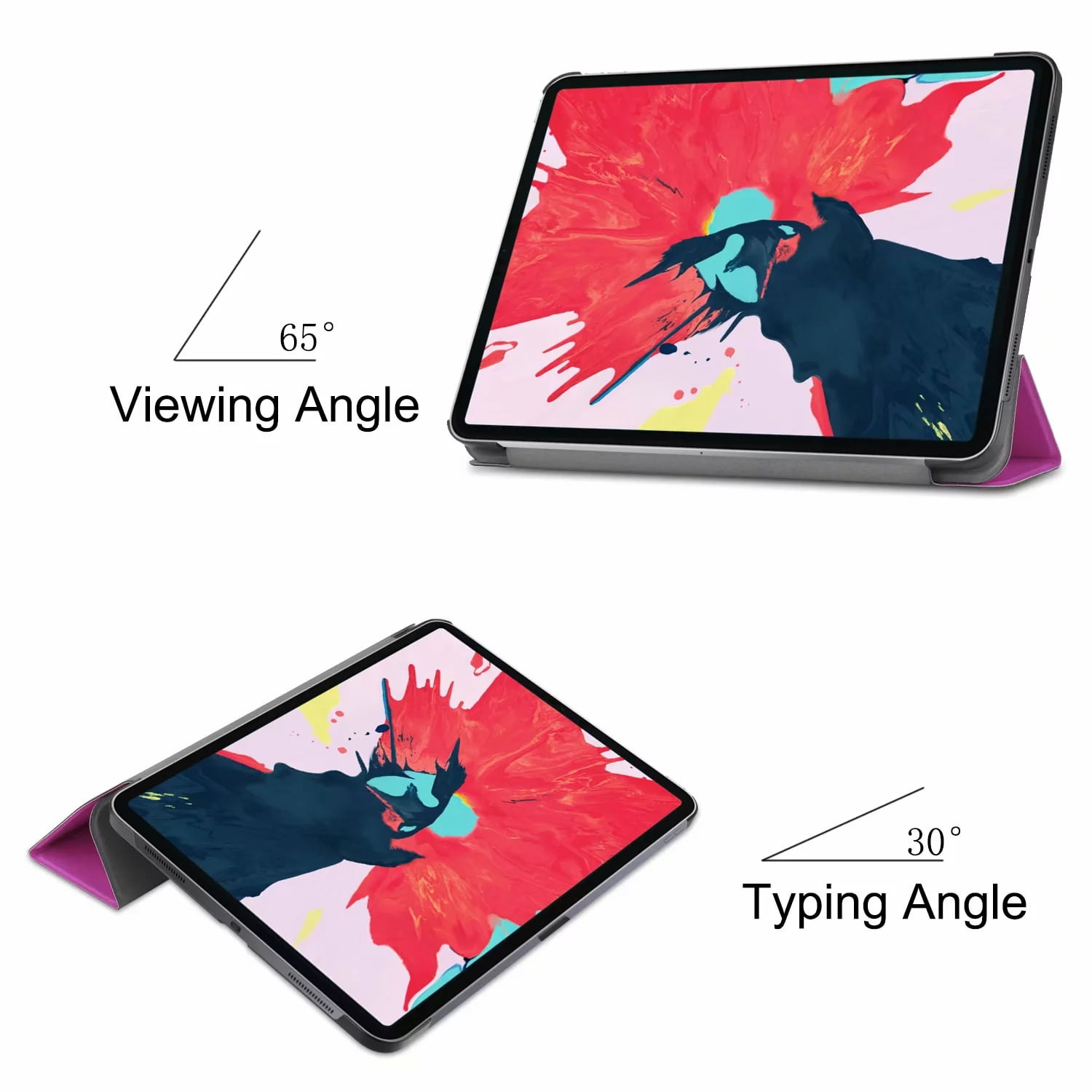 New iPad Pro 11 Inch Case 2018, Allytech Ultra Slim Trifold Stand Folio  Flip Auto Sleep Wake (Support 2nd Gen Apple Pencil Wireless Charging)
