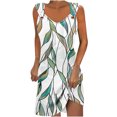 thumbnail image 2 of Puntoco Vestidos Mujer Fancy Women Impreso Elegante Estilo Casual Vestido con Cuello en V con Correa, 2 of 5