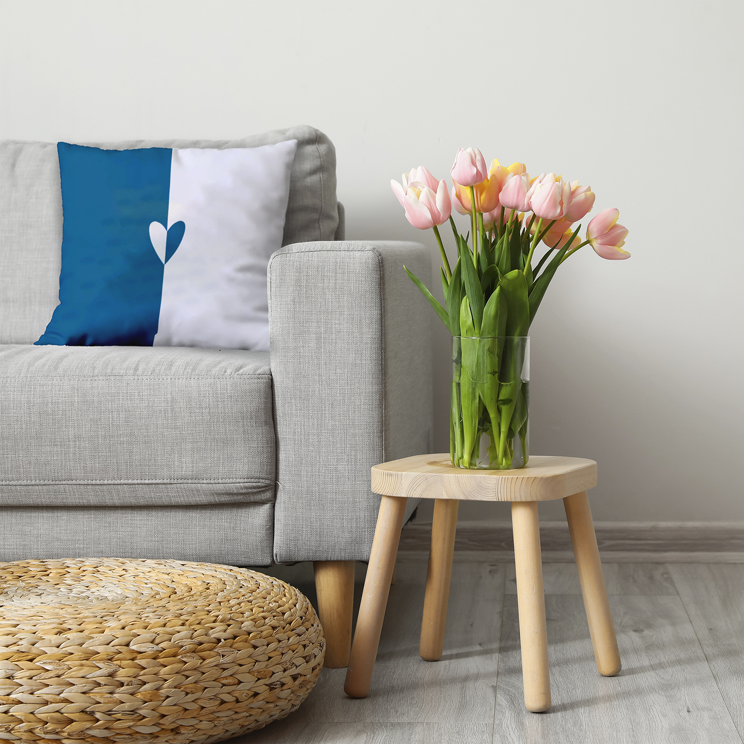 26" x 26" Simply Daisy Modern Heart Polyester Accent Pillow, Teal Qty 1