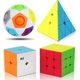 thumbnail image 1 of Juego de cubos de velocidad, paquete de cubos de velocidad con pirámide de 2x2 y 3x3 y bola arcoíris mágica, colección de cubos mágicos suaves para niños, adolescentes y adultos [paquete de 4], 1 of 5