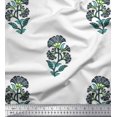 thumbnail image 1 of Soimoi Modal Satin Fabric Leaves & Floral Block Decor Fabric Printed Yard 42 Inch Wide, 1 of 3