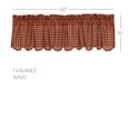 thumbnail image 2 of VHC Brands Check Cotton Primitive Kitchen Curtains Rod Pocket 16x60 Valance, Burgundy Red, 2 of 5