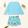 thumbnail image 5 of WIBACKER Boys Dinosaur Two Piece Swimwear Set Long Sleeve Rash Guard and Swim Trunks Quick Dry Bathing Suit UPF50+ Swimsuits for Kids Boys 1-7 Years, 5 of 10