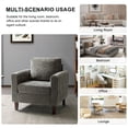 thumbnail image 4 of Comfy Velvet Fabric Club Chairs Set of 2 Upholstered Accent Armchairs Lounge Sofa Removable Backrest Wood Legs Home Living Room Grey, 4 of 7