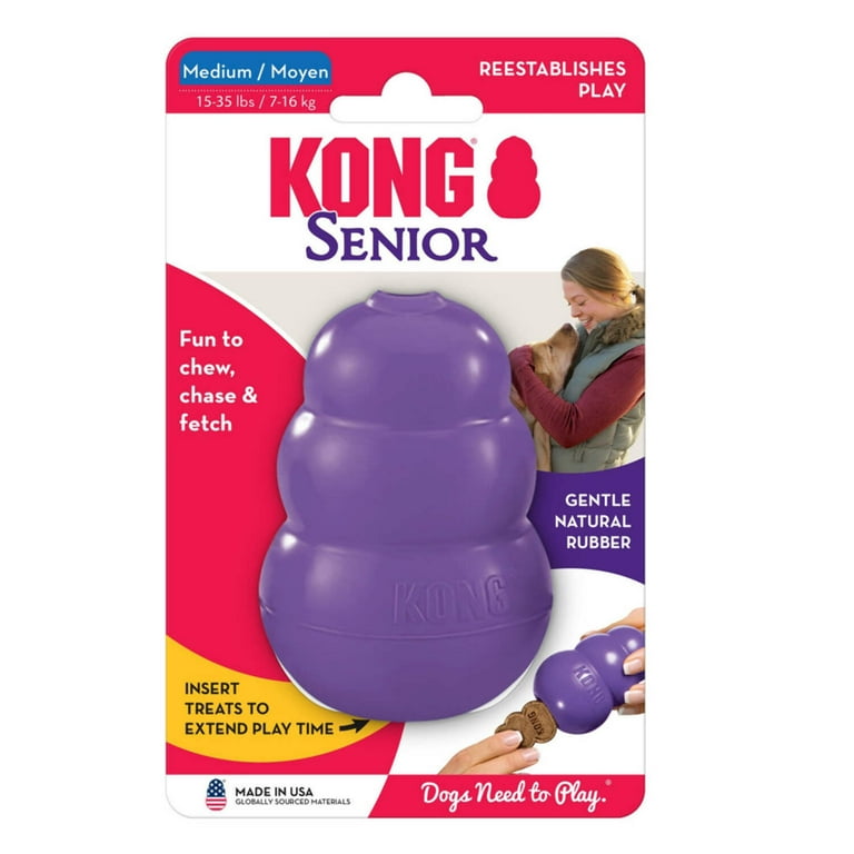 KONG Durable Natural Rubber Senior Dog Toy Medium
