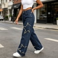 thumbnail image 6 of JOANKDMI Baggy Jeans for Women Y2K Streetwear High Waisted Wide Leg Denim Pants Distressed Star Patchwork Vintage Casual Loose Fit Trousers Fashion Aesthetic, 6 of 8