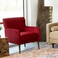 thumbnail image 3 of Silvan Mid Century Modern Furniture Style Red Velvet  Accent Armchair, 3 of 7