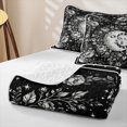 thumbnail image 4 of Erosebridal Boho Sun Moon Face Twin Quilt Set, Spooky Night Floral Twin Coverlet Set for Boys Girls, Black White, 2-Piece 1 Bedspread and 1 Pillowcase, 4 of 7