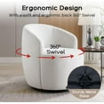 thumbnail image 3 of Swivel Barrel Chair with Teddy Fabric, Swivel Accent Chair, Comfy Sherpa Round Accent Chair, Swivel Club Armchair for Nursery Living Room Bedroom (Ivory), 3 of 6