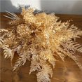 thumbnail image 5 of Plantas artificiales de la serie Gold, hojas, suministros para bodas, materiales para arreglos florales, ramos de flores falsos, accesorios de decoración para el hogar de Navidad, 5 of 5