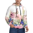 thumbnail image 2 of Kdxio Butterfly And Flowers Print Mens Casual Hooded Collar Drawstring Hoodies Pullover Sweatshirts Casual Long Sleeve Shirts-XX-Large, 2 of 7