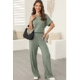 thumbnail image 6 of Comfortable Wide Leg Jumpsuit for Daily Wear - Stylish Round Neck and Pocket Design - [ZhiHiMeRi] | S, 6 of 8